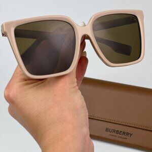 Burberry BE4411D 380773 BRAND NEW Sunglasses Beige Dark Brown Square Women